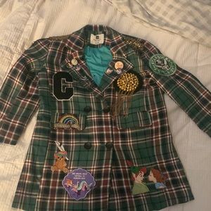 Custom green plaid Peter Pan jacket/suit coat!!